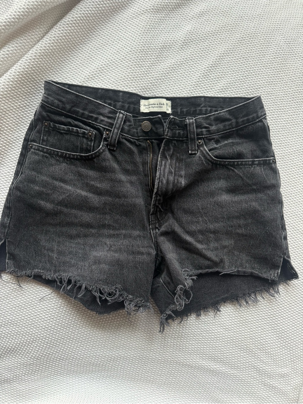 Abercrombie & Fitch Women's Washed Black Cutoff Denim Shorts
